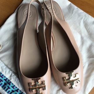Tory Burch size 9 sling back flats Tory Beige
